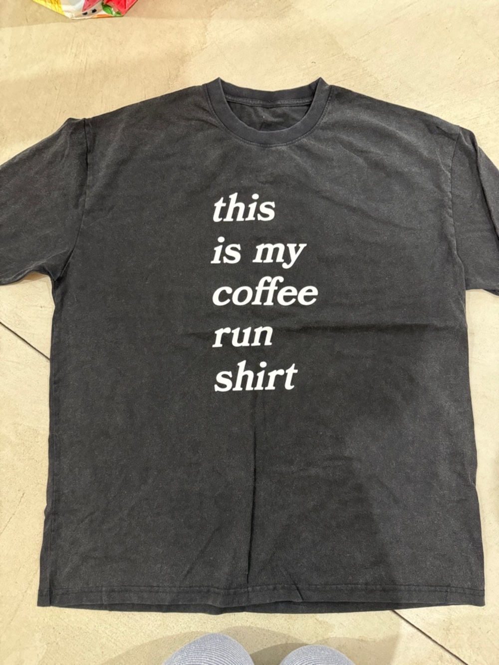 Women’s Black Short-Sleeve Graphic Tee - 'This Is My Coffee Run Shirt'